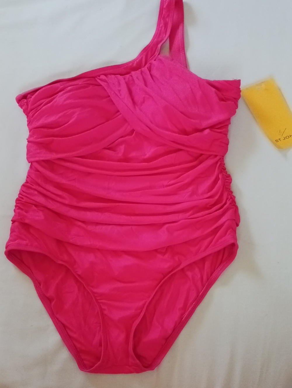 St John One-piece Pink Ruched Swimsuit NWT